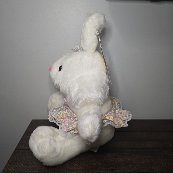 White Plush Bunny Rabbit Stuffed Animal Detachable Skirt Hard Eyes & Nose *READ* - Picture 4 of 15